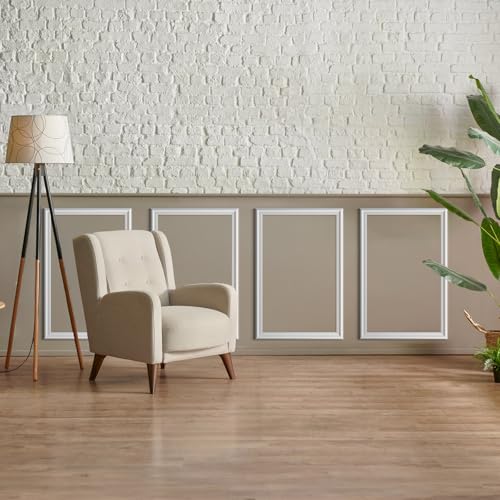 Peel and Stick Wall Molding Kit, Accent Wall Panels for Interior Wall Decor with Double-Sided Tape, 4 Set Pre-Cut PS Wainscoting Panels (16 * 24 in) - size: 16x24, style: T40-2