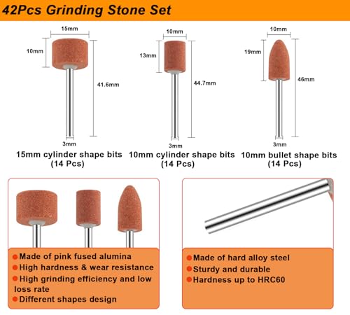 Tungsten Carbide Burr, Sanding Drums & Grinding Stone Set, 184 Pcs - size: 184 Pcs