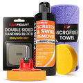 Carfidant Scratch and Swirl Remover - Car Scratch Remover for Vehicles Paint - Polishing Compound for Cars - Paint Restorer Kit with Pad, Microfiber and Sanding Block - style: Scratch Remover Kit with Sanding Block