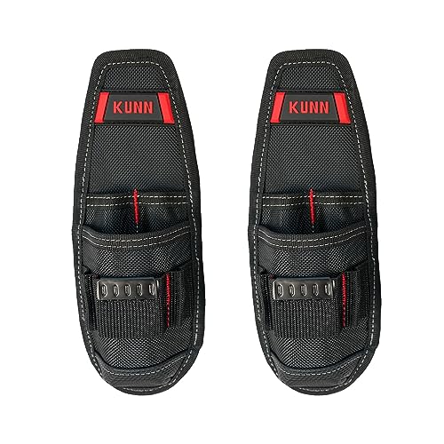 KUNN Construction Tool Holder Small Electrician's Tool Pouch for Tool Belt - color: Red-2 Pack