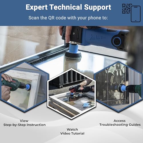 GLASS POLISH DIY Glass Scratch Removal Deluxe Kit 2" & 3" - Effective Glass Polishing with Drill or Polisher, Repairs Deep Scratches, Removes Surface Damage and Restores Original Clarity & Shine - size: 2 & 3 inch (12 Abrasives)
