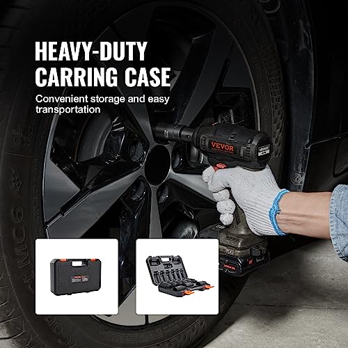 VEVOR 1/2" Drive Impact Socket Set, 9 Piece Deep Socket Set Metric 29-38mm, 6 Point Cr-Mo Spindle Axle Nut Impact Socket Set for Auto Repair,Easy-to- Read Size Markings, Includes Storage Case - size: 1/2" 9 PCS CR-MO