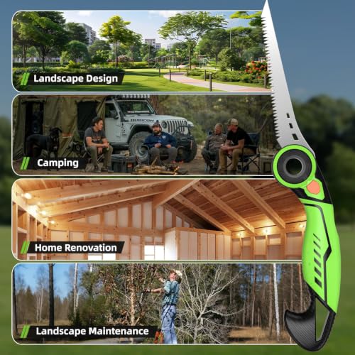 14Inch Folding Hand Saw,Heavy-Duty Pruning Saw with SK5 Extra-Long Blade - size: 14