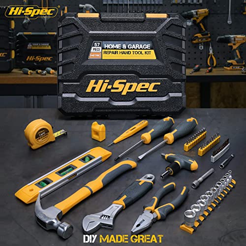 Hi-Spec Home Garage DIY Tool Kit Car Bike and Household Repairs with Case - size: 57 PCS