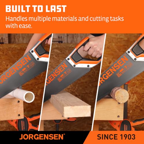 JORGENSEN 20-Inch Hand Saw, 11 TPI Coarse Blade for Wood Cutting