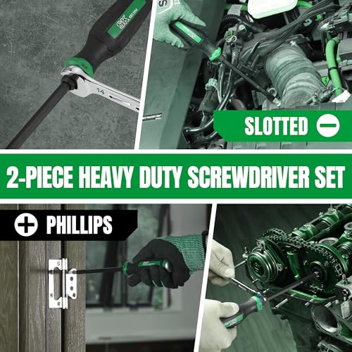 SK 2-Piece Screwdriver Set Heavy Duty, Demolition Screwdriver, S2 Steel - size: 2PC