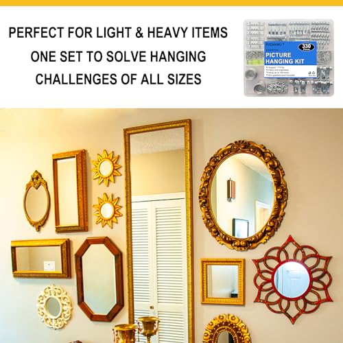 FUZANWJ Picture Hangers, 330pcs Picture Hanging Kit - size: Silver