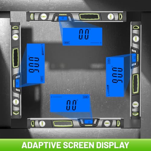 Huepar 48-Inch Digital Level, Professional Smart Precision Torpedo Level Tool, Bright LCD Display, Audible Alerts, Magnetic Bottom, IP54 Dust Water Resistant, with Carrying Case - size: 48 Inch Level