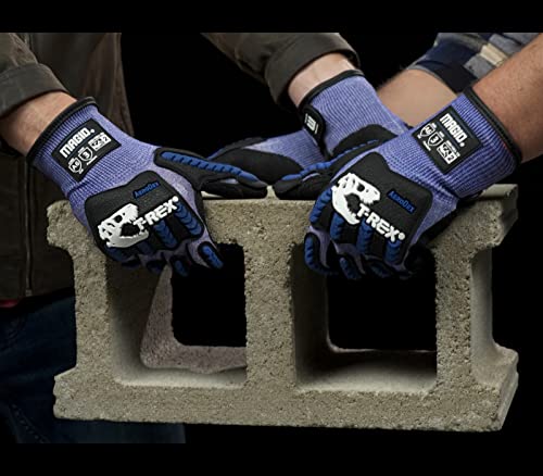 MAGID T-REX Flex Series ANSI A6 AeroDex Shell Impact Glove, 72 Pair, NitriX Coated Palm, Size 9/L, Blue, TRX685 - size: 9/L, style: 72 Pairs