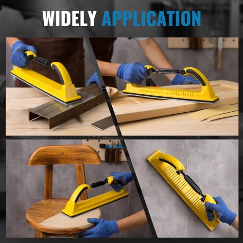 S SATC 2-3/4" x 15-3/4" Adjustable Radius Longboard Flexible Sanding Blocks with Hook & Loop Backing and PSA Sandpaper Conversion Adapter Pad for Sanding Auto Body Woodworking - style: Yellow Longboard Sanding Blocks