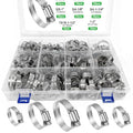 210pcs Stainless Steel Worm Gear Hose Clamps with Size 1/4"-2"(6-51mm) - size: 210pcs