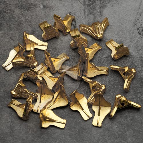 Zorfeter 24 Pcs Antique Brass Box Legs, Style2, Gold - color: Gold, size: Style2