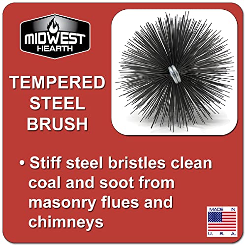 Midwest Hearth Wire Chimney Cleaning Brush (9-Inch Round) Made in USA - size: 9-Inch Round
