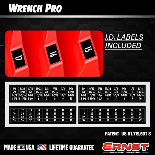 Ernst Manufacturing Wrench Pro - Modular Wrench Organizer for 20 Tools with Magnetic Base (Patented) Green - Made in the USA - color: Green