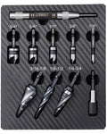 9 PCS M35 Cobalt Steel 4 Flute Step Drill Bit Set, Hex Unibit with Countersink Bits, Center Punch for Home Metal Aluminum Steel Wood Working - color: Silver Black