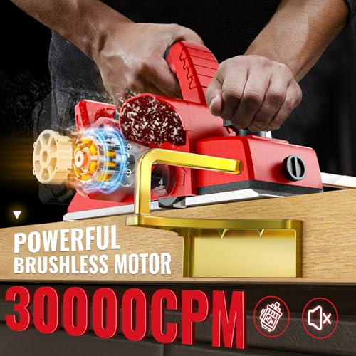 MtiolHig Cordless Planer Compatible with Milwaukee 18V Battery,Tool Only - color: Red