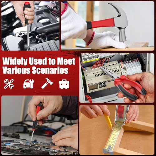 Sundpey 132-PCs Car Tool Kit - Portable General Basic Home and Automotive Repair Tool Set with Drawer for Men Women with Hook & Pick & Fastener & Valve Stem Removal Tools for RV Truck Motorcycle Bike - style: Portable