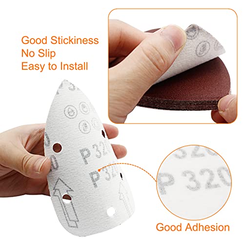 Mouse Detail Sander Sandpaper, 320 Grit, 140mm, 50 Pcs - size: 320 Grit - 50 Pcs