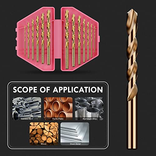 Metric 13Pcs(1.5mm-6.5mm) M35 Cobalt Drill Bit Set - size: 13pcs Cobalt Drill（Metric）