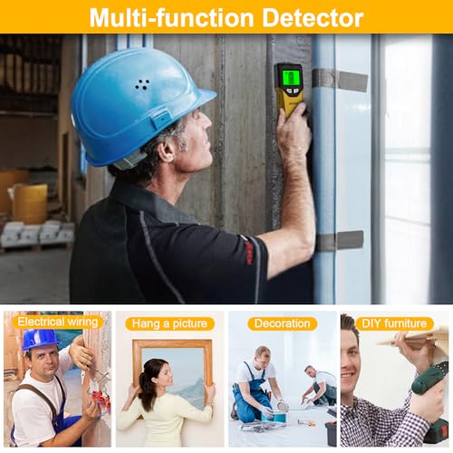 Stud Finder Wall Scanner - 5 in 1 Stud Finder Tool w/Smart Chip and HD LCD Display, Stud Detector Beam Finders for the Center and Edge of Wood AC Wire Metal Studs Joist Pipe (‎Banana) - color: ‎banana
