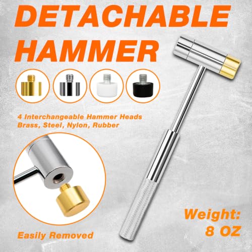 BESTNULE 25pc Punch Set and Hammer, Roll Pin Punch Set with Bench Block - size: 25-piece set
