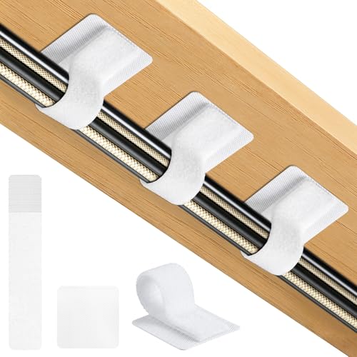 Cable Management Under Desk Detachable Cable Straps, White, 20 Pack - color: White