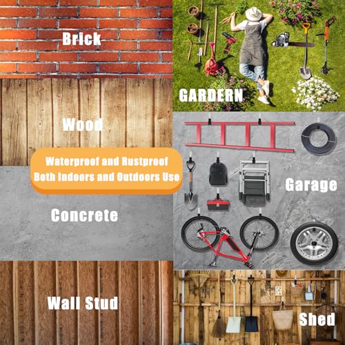 Heavy Duty Garage Utility Hooks, Wall Mount Ladder Hangers, 8 S - size: 8 Small