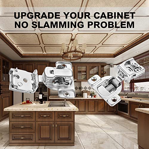 Soft Close Cabinet Hinges for Kitchen, 1” Overlay, 4 Pack - size: 1 Inch Overlay