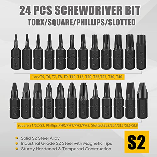 AEJ 49-Pack Screwdriver Bit Set, Hex Bit Set, Hex Head Drill Bits Set