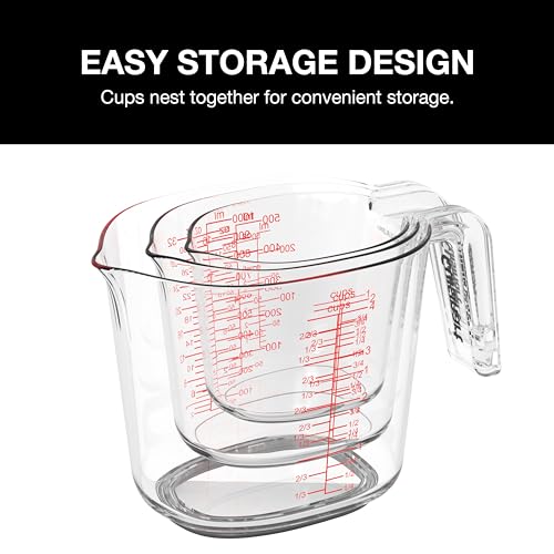 Cuisinart Nesting Liquid Measuring Cups, Clear, 3-Piece, CTG-00-3MC