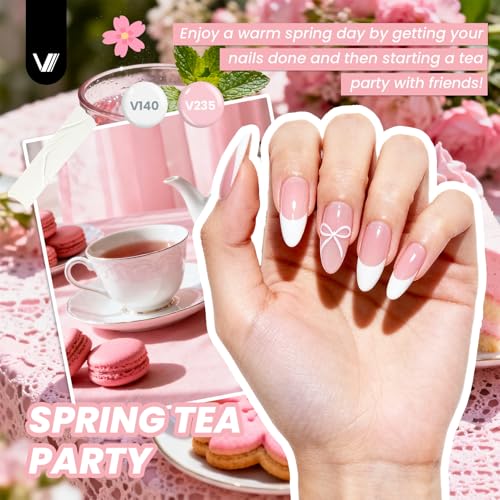 VANREESA 84 Pcs Gel Nail Polish Kit with U V Light and Almond Nail Tips -40 All Seasons Colors Gel Polish Set with 5 Pcs Base Top Coat Gel Nail Kit for Beginners with Everything Gifts for Women - color: Create Your Style