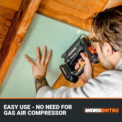 WORX Cordless Crown Stapler, 20V 3/8-Inch 2-in-1 Nail Gun, WX843L - style: 3/8“ Crown Stapler Kit (Battery & Charger included)