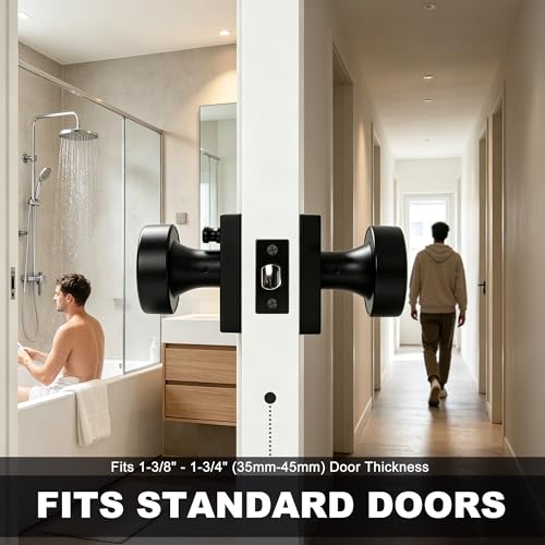 Interior Privacy Door Knob, Matte Black 3 Pack - color: Matte Black