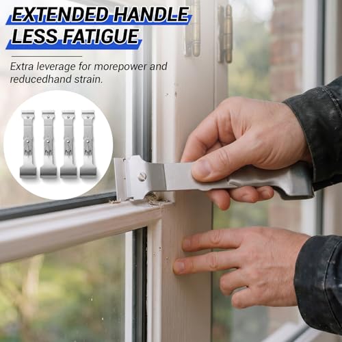 12 Pcs 8" 3-Way Safety Razor Blade Scraper Tool for Removing Adhesive Stickers Varnish Paint Glue Resin Dry Glaze Stains Putty Scratch
