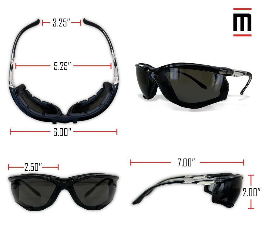 MAGID Gemstone Onyx Foam Lined Safety Glasses, ANSI Z87.1, Removable Foam Seal Blocks Dust & Debris, Anti-Fog UV Protection, Wraparound Clear Lens, Black Frame, 1 Pair, Y84 - color: Clear Lens, size: 1 Pair