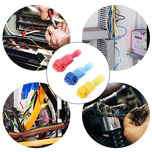 480PCS T-Tap Wire Connectors, Self-Stripping Quick Splice Electrical Wire Terminals, Insulated Male Quick Disconnect Spade Terminals Assortment Kit - style: 480PCS Tap Wire Connectors