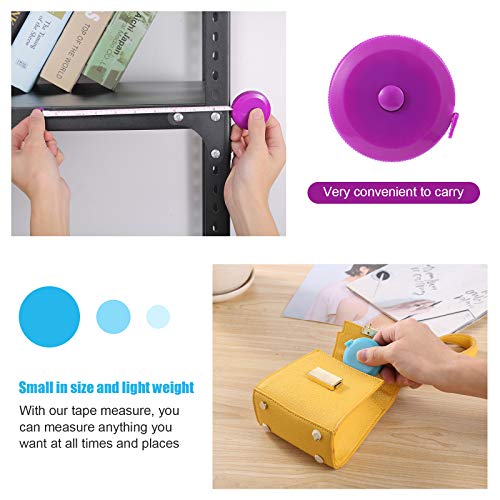 Tape Measure Body Measuring Tape, Retractable 60 Inch Soft Mini Measuring Tape, Small Sewing Fabric Tape Ruler for Cloth Waist Medical Nursing Craft(10 Pack) - color: 10 Colors Package
