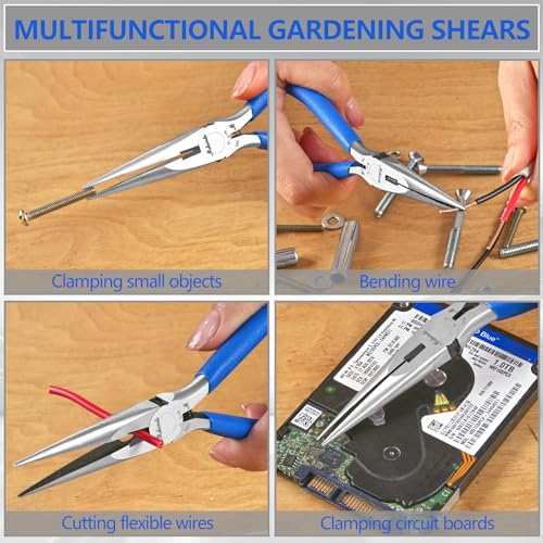 Needle Nose Pliers Set, 3 Pack 6.5"Long Nose Pliers for Wire Bending, High Carbon Steel Nose Plier, Serrated Jaw Pliers for Jewelry Making, Electronics Repair, Object Grasping, Craft Making - size: 6.5"-3Pack