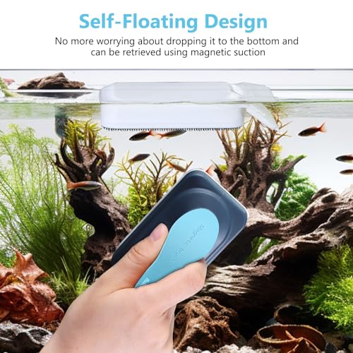 fishkeeper Aquarium Magnetic Glass Cleaner, Fish Tank Algae Cleaning Tool - size: S for Glass Thickness：1/8"-1/4"