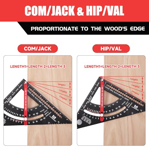 Carpenter Square 7 inch Woodworking Tools Adjustable Rafter Square Carpenter Tools, Combination Square Framing Square, Aluminium Carpentry Squares, Gift for Carpenters - style: 7inch