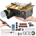 Super Mini Table Saw for Crafts & Hobbyists, [Dual Motor & Switches] 7 Speeds 200W Max, Multifunctional, 122+ Accessories, Cut/Engrave/Polish/Drill, Compact for Model Making, Gift for Creators