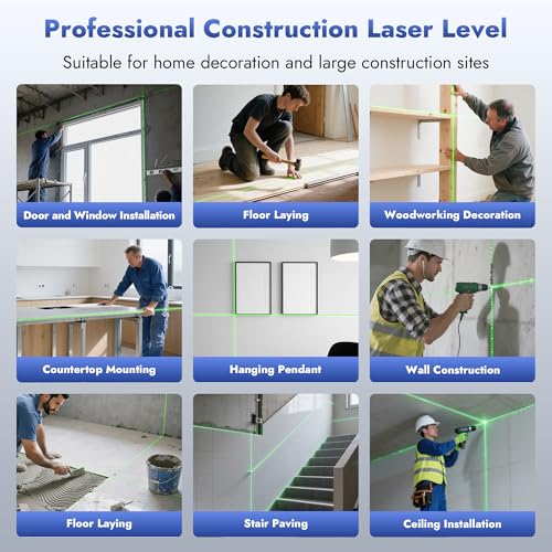 MEREO Laser Level 360 Self Leveling, 4D High Accuracy Green Laser 16 Line