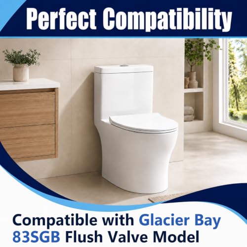6PCS Dual Flush Toilet Seal Replacement Kit for Glacier Bay 83SGB, Suitable for Toilet Tank Leak Repair, White Rubber 83SGB Replacement Seal