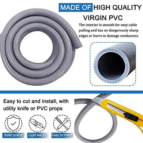 Liquid-Tight Conduit and Connector Kit 1/2 Inch 25 Ft - size: 1/2IN,25FT