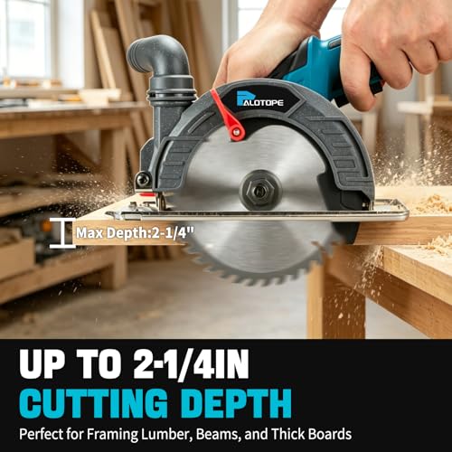 Cordless Circular Saw, 6"Brushless Circle Saw with 2x6.0Ah Battery