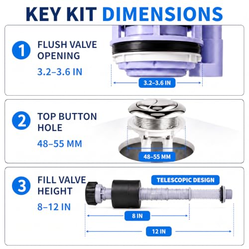 3-Inch Dual Flush Valve Replacement Kit – Fix Weak Flush & Leaks