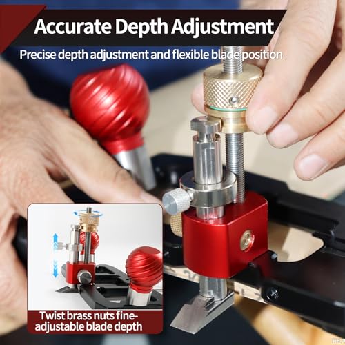 Router Plane, Precision Quick Adjust Depth Adjustment Handheld Planer Aluminum Alloy Woodworking Tool for Corner Tuning Cutting Dados Grooves Mortise DIY Carpentry