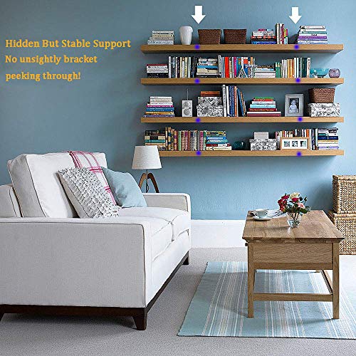 Heavy Duty Floating Shelf Bracket (Set of 6) – Solid Steel Blind Shelf Supports - Hidden Brackets for Floating Wood Shelves - Ideal for Cedar Wood Blocks & Mantels（Large Size） - size: 6 Inch - 6 Pack
