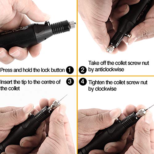 Toolly 108 Pcs Engraving Tool Kit, Multi-Functional Electric Corded Micro Engraver Etching Pen DIY Rotary Tool for Jewelry Glass Wood Metal Ceramic Plastic