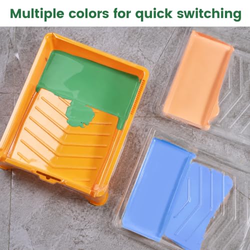 VOOMEY 13PCS 9 Inch Paint Roller Refill Pack, Microfiber Covers & Liners | Includes 3 Microfiber Roller Covers and 10 Tray Liners for Easy Cleanup and House Painting Projects - style: 10 pcs paint tray liners&3 paint roller